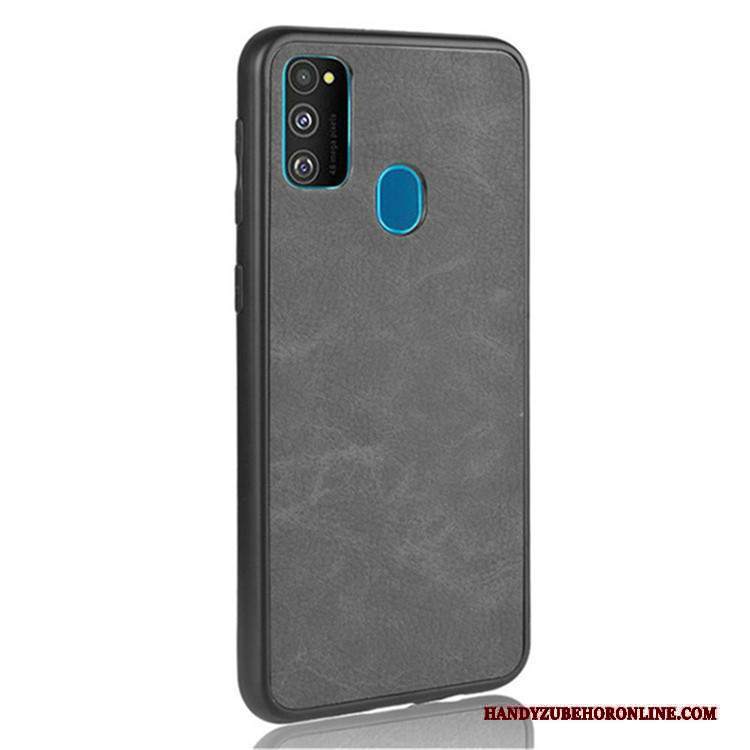 Custodia Samsung Galaxy M30s Pelle Difficile Tutto Incluso, Cover Samsung Galaxy M30s Protezione Nero