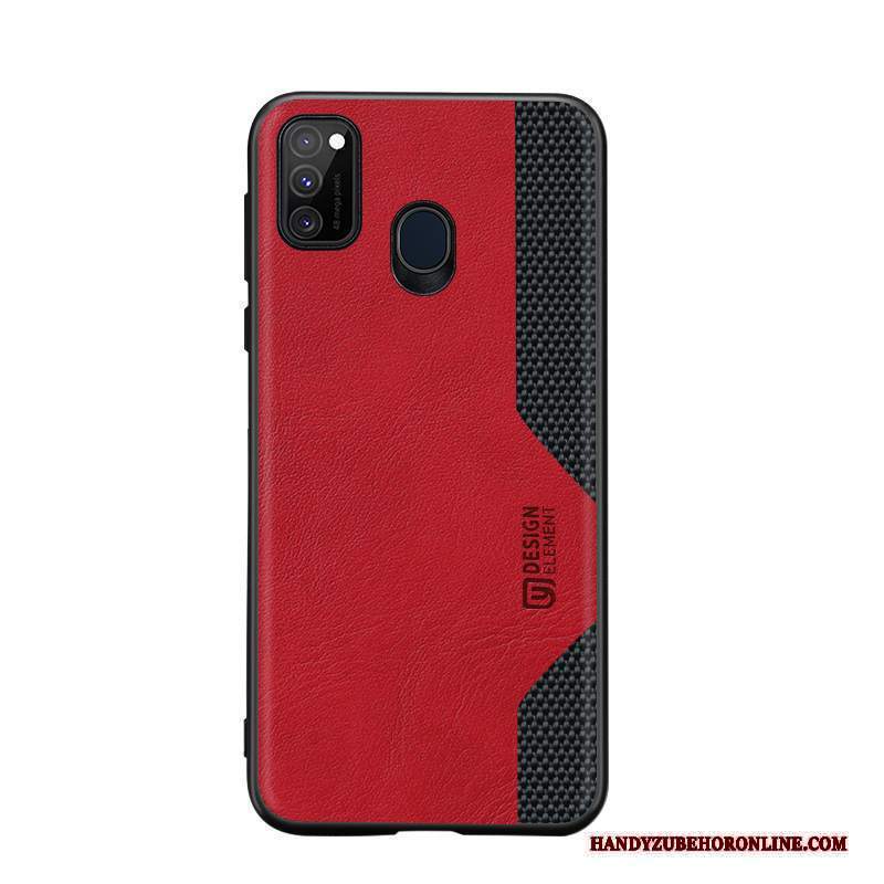 Custodia Samsung Galaxy M30s Silicone Rossotelefono, Cover Samsung Galaxy M30s Pelle Tutto Incluso Nylon