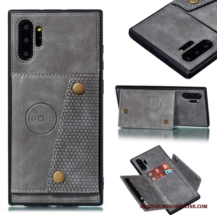 Custodia Samsung Galaxy Note 10+ Magnetico Grigio, Cover Samsung Galaxy Note 10+ Telefono Morbido