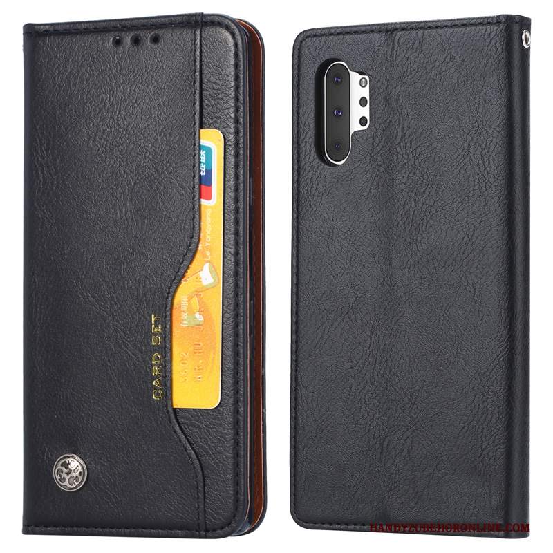 Custodia Samsung Galaxy Note 10+ Pelle Nerotelefono, Cover Samsung Galaxy Note 10+