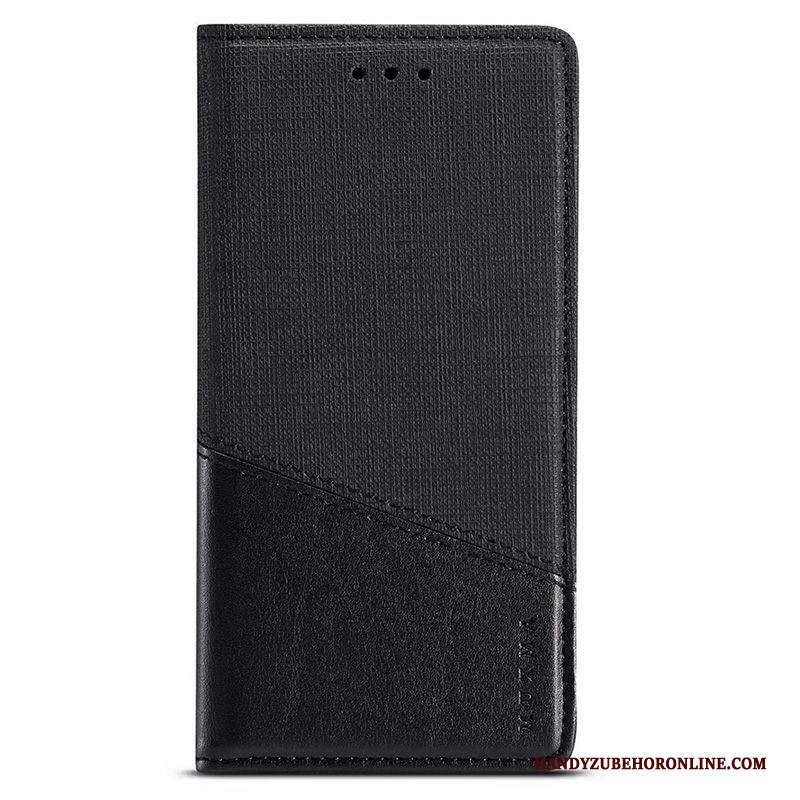 Custodia Samsung Galaxy Note 10+ Pelle Pannotelefono, Cover Samsung Galaxy Note 10+ Protezione Modello Nero