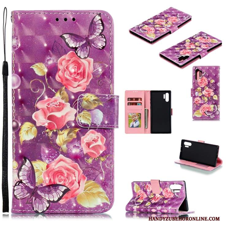 Custodia Samsung Galaxy Note 10+ Pelle Porporatelefono, Cover Samsung Galaxy Note 10+ Folio