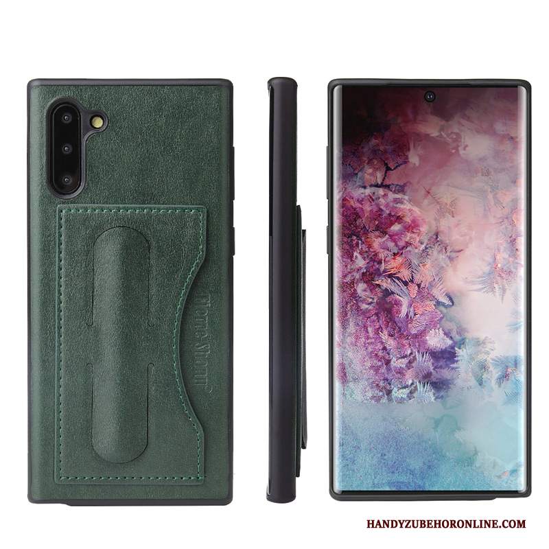 Custodia Samsung Galaxy Note 10 Pelle Verdetelefono, Cover Samsung Galaxy Note 10 Protezione Carta