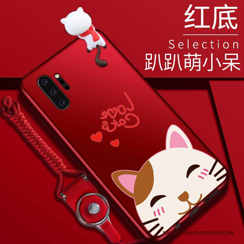 Custodia Samsung Galaxy Note 10+ Protezione Bello Rosso, Cover Samsung Galaxy Note 10+ Cartone Animato Supporto Anti-caduta