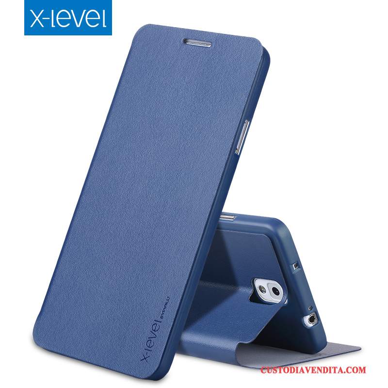 Custodia Samsung Galaxy Note 3 Folio Sottile Blu Scuro, Cover Samsung Galaxy Note 3 Pelle Telefono Tutto Incluso