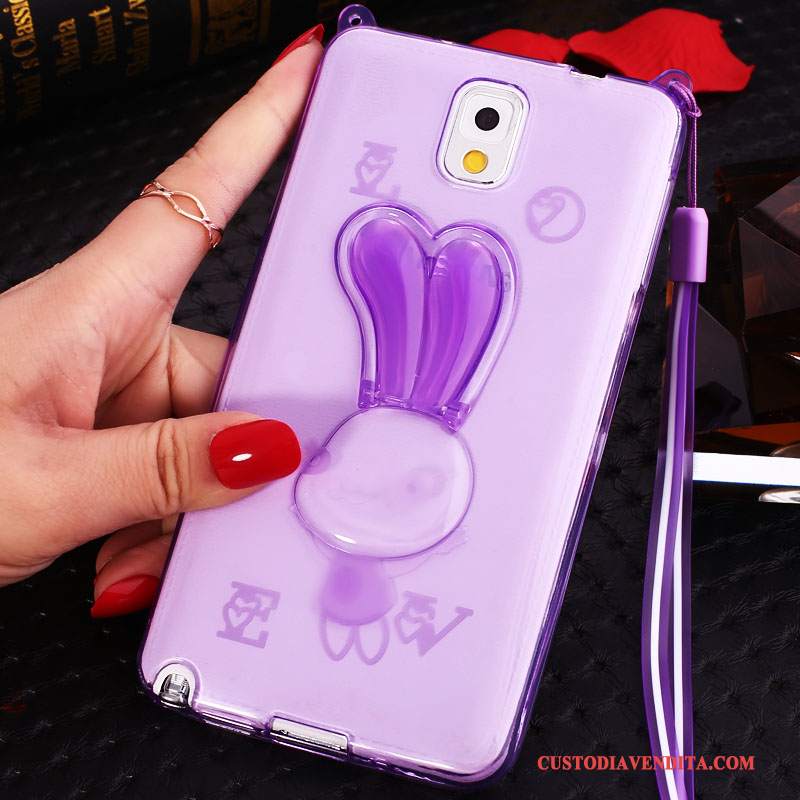 Custodia Samsung Galaxy Note 3 Silicone Nuovotelefono, Cover Samsung Galaxy Note 3 Strass Porpora Ornamenti Appesi