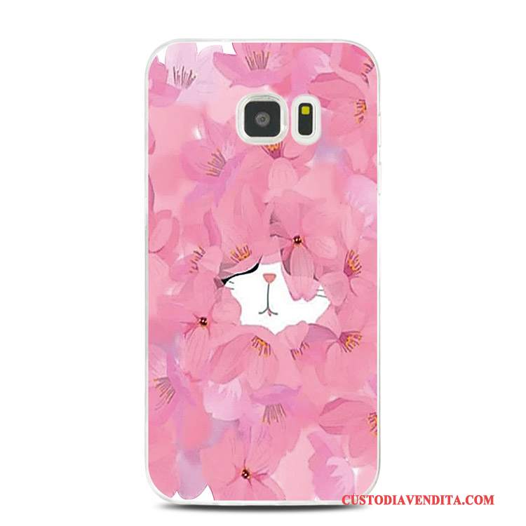 Custodia Samsung Galaxy Note 5 Goffratura Rosa Morbido, Cover Samsung Galaxy Note 5 Silicone Tutto Inclusotelefono