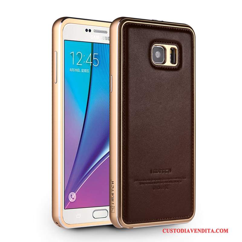 Custodia Samsung Galaxy Note 5 Pelle Metallo Anti-caduta, Cover Samsung Galaxy Note 5 Telefono