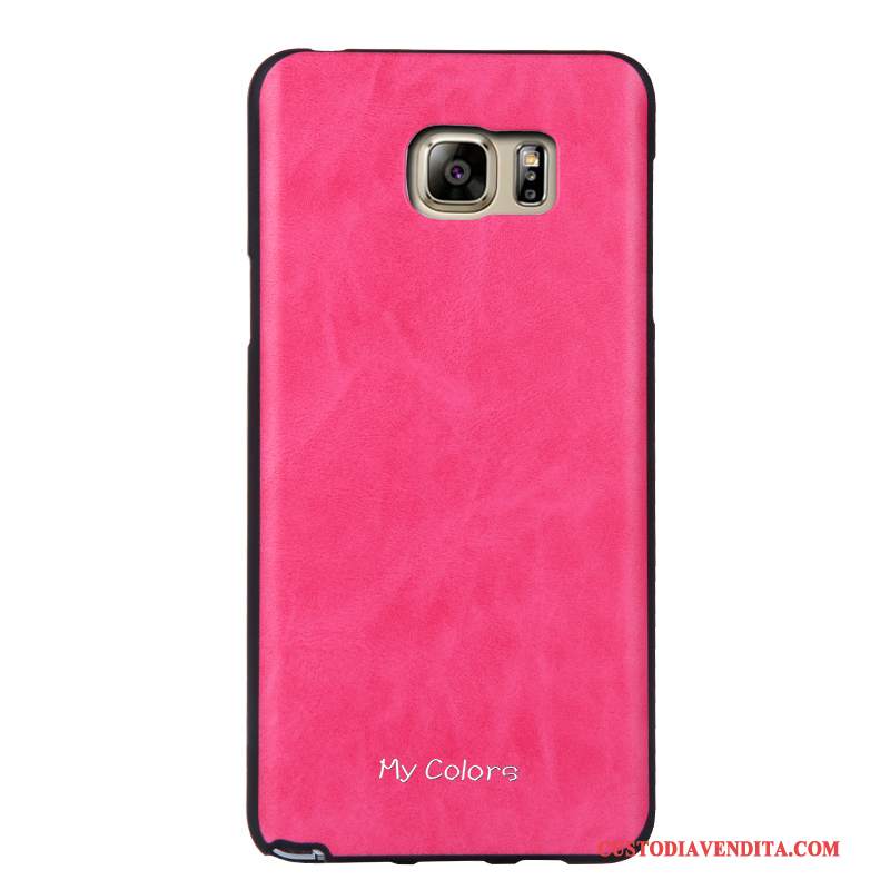 Custodia Samsung Galaxy Note 5 Pelle Telefono Rosso, Cover Samsung Galaxy Note 5 Protezione Morbido Affari
