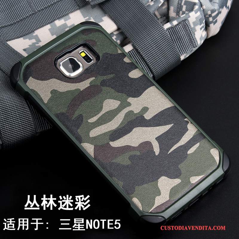 Custodia Samsung Galaxy Note 5 Protezione Camuffamento Anti-caduta, Cover Samsung Galaxy Note 5 Creativo Telefono Verde