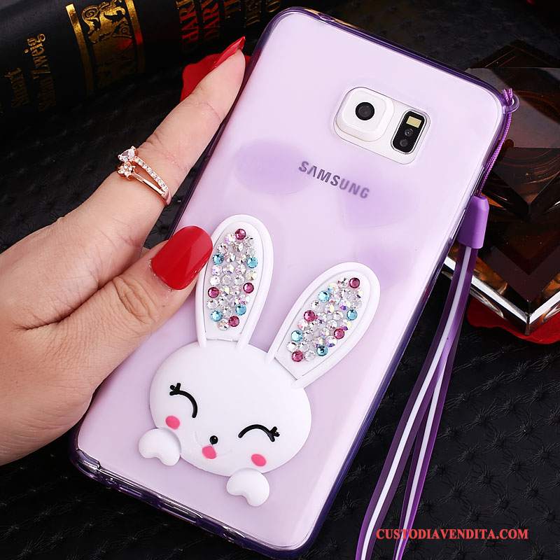 Custodia Samsung Galaxy Note 5 Protezione Porpora Trasparente, Cover Samsung Galaxy Note 5 Strass Ornamenti Appesitelefono