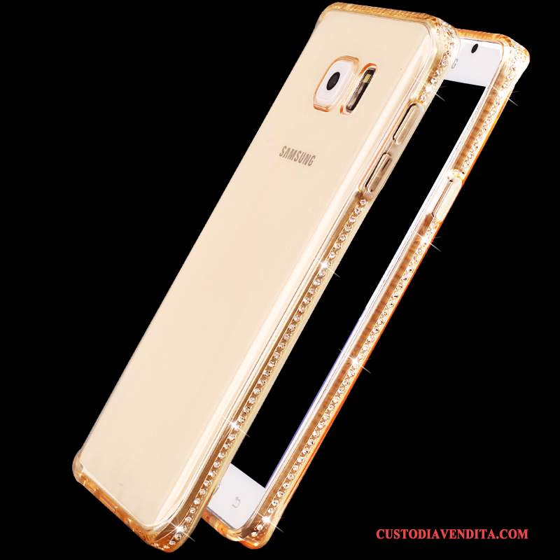 Custodia Samsung Galaxy Note 5 Protezione Telefono Morbido, Cover Samsung Galaxy Note 5 Strass Oro