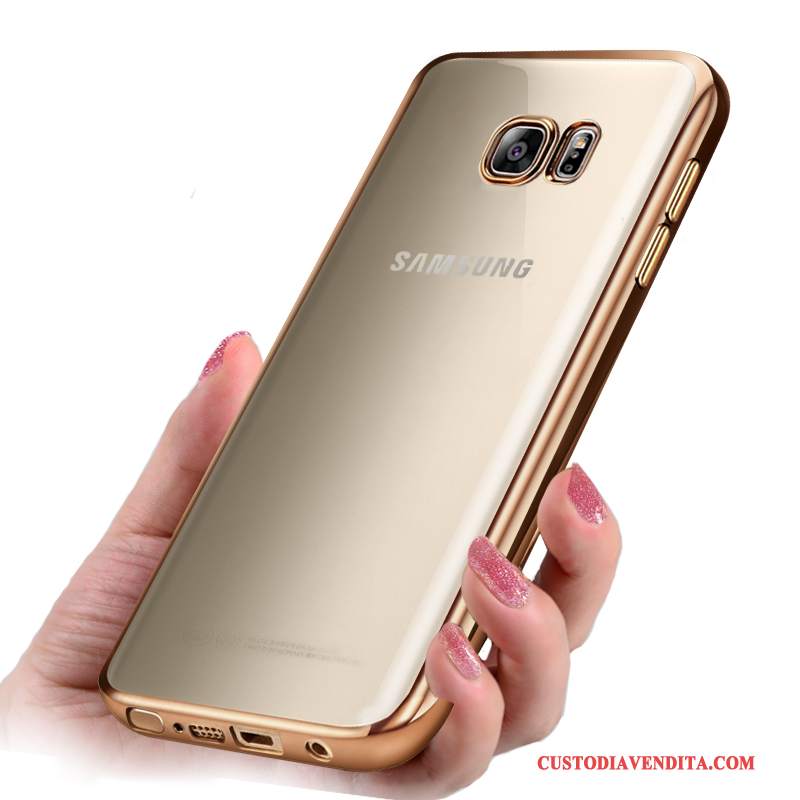 Custodia Samsung Galaxy Note 5 Silicone Oro Trasparente, Cover Samsung Galaxy Note 5 Protezione Telefono Sottile