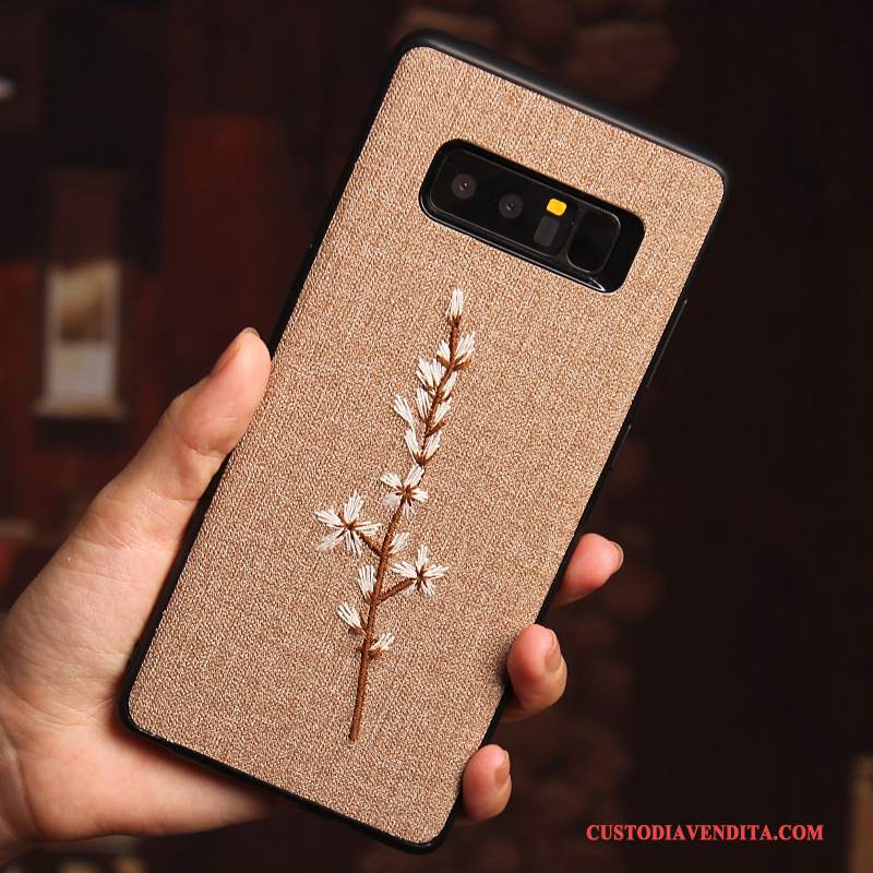 Custodia Samsung Galaxy Note 8 Creativo Ricamo Fiori, Cover Samsung Galaxy Note 8 Protezione Cachitelefono