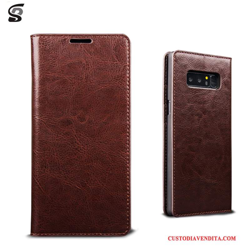 Custodia Samsung Galaxy Note 8 Folio Anti-cadutatelefono, Cover Samsung Galaxy Note 8 Pelle