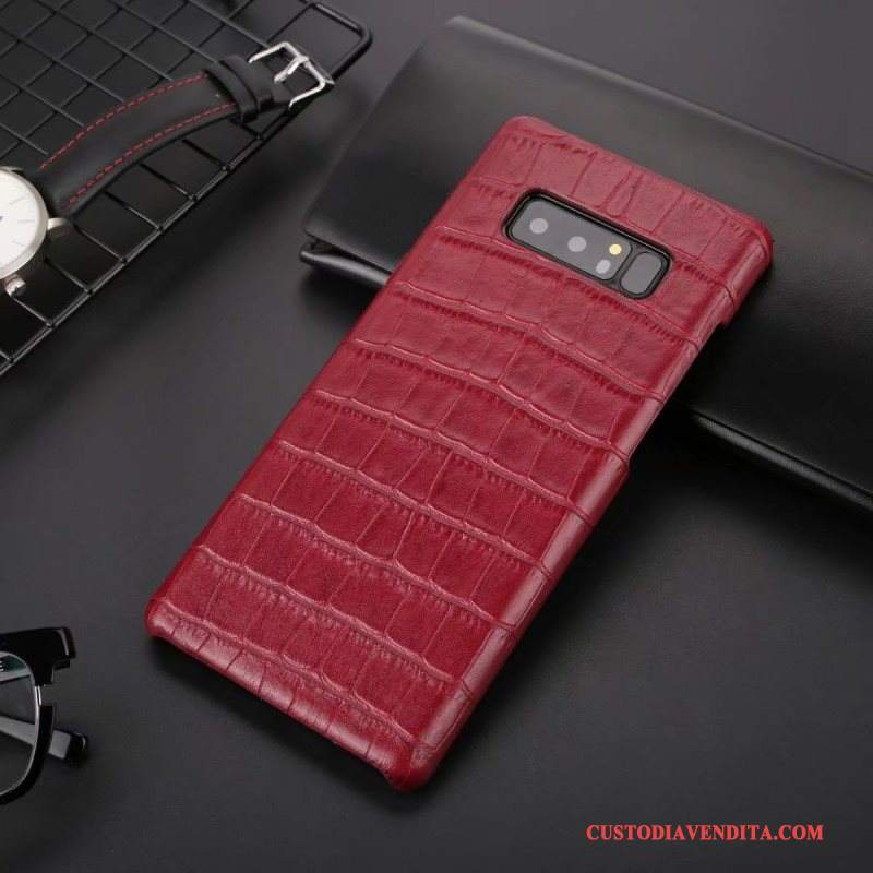 Custodia Samsung Galaxy Note 8 Pelle Di Personalità Vino Rosso, Cover Samsung Galaxy Note 8 Telefono Anti-caduta