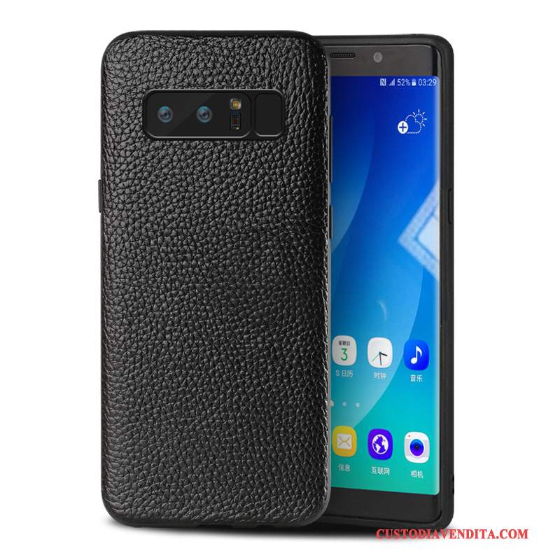 Custodia Samsung Galaxy Note 8 Pelle Lusso Nero, Cover Samsung Galaxy Note 8 Creativo Telefono Nuovo