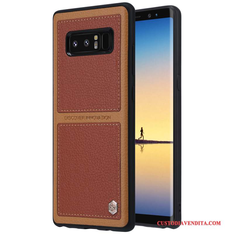 Custodia Samsung Galaxy Note 8 Pelle Oro Difficile, Cover Samsung Galaxy Note 8 Protezione Anti-cadutatelefono