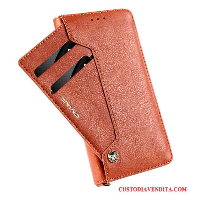 Custodia Samsung Galaxy Note 8 Pelle Tutto Incluso Affari, Cover Samsung Galaxy Note 8 Folio Arancione Carta