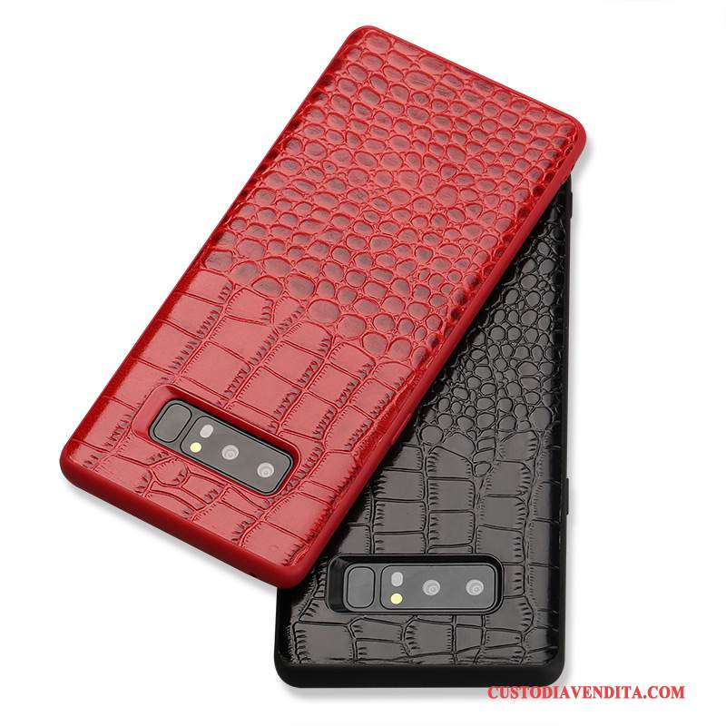 Custodia Samsung Galaxy Note 8 Pelle Tutto Incluso Lusso, Cover Samsung Galaxy Note 8 Protezione Rosso Sottile