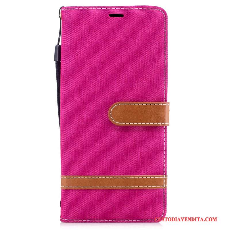 Custodia Samsung Galaxy Note 8 Protezione Denim Tutto Incluso, Cover Samsung Galaxy Note 8 Portafoglio Tendenza Rosso