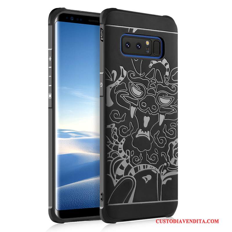 Custodia Samsung Galaxy Note 8 Silicone Anti-caduta Nero, Cover Samsung Galaxy Note 8 Telefono Morbido