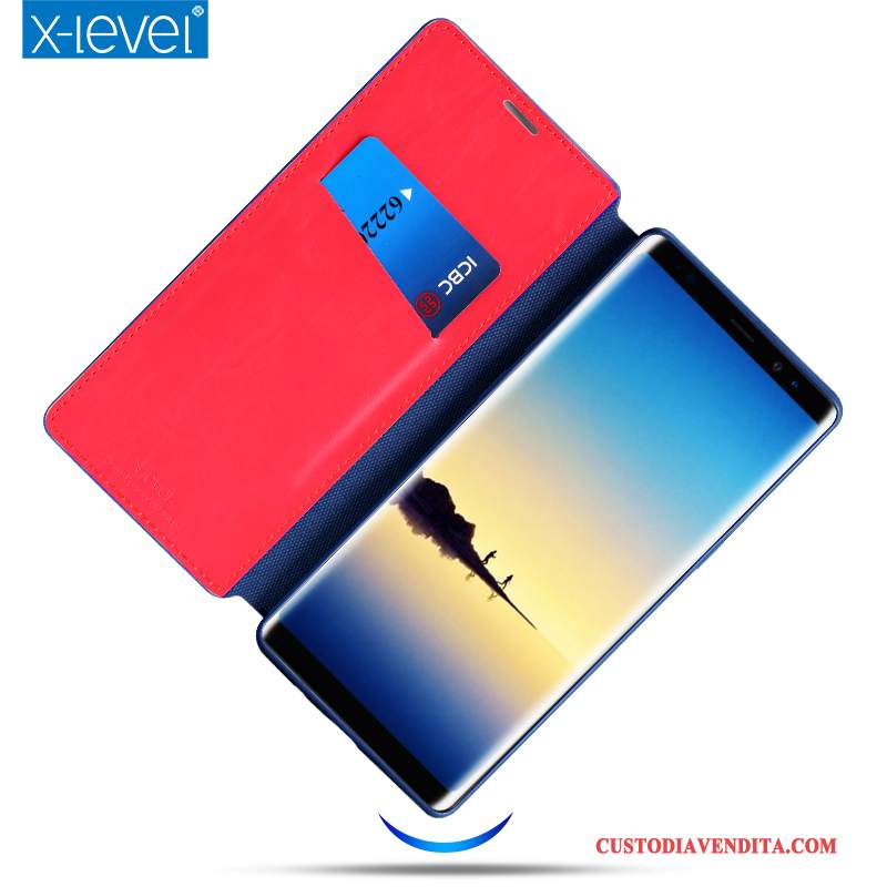 Custodia Samsung Galaxy Note 8 Silicone Telefono Blu, Cover Samsung Galaxy Note 8 Pelle Sottile Tutto Incluso