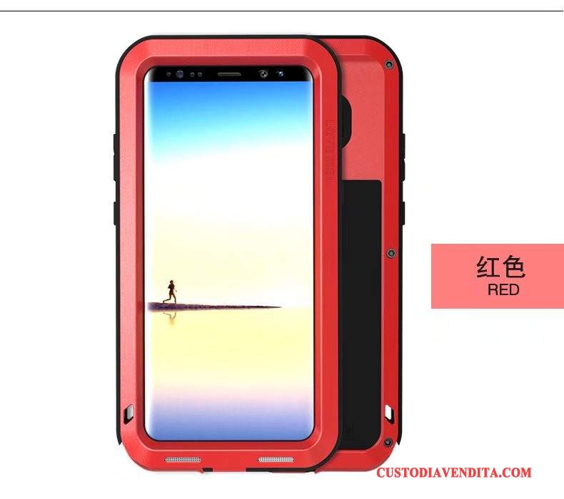 Custodia Samsung Galaxy Note 8 Silicone Tre Difese Metallo, Cover Samsung Galaxy Note 8 Protezione Tutto Incluso Anti-caduta