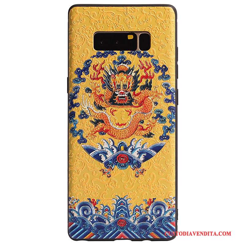 Custodia Samsung Galaxy Note 8 Silicone Tutto Incluso Palazzo, Cover Samsung Galaxy Note 8 Creativo Giallo Di Personalità