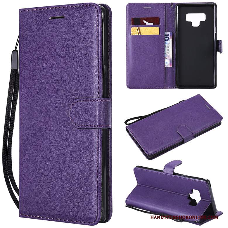 Custodia Samsung Galaxy Note 9 Protezione Monocromaticotelefono, Cover Samsung Galaxy Note 9 Folio Porpora Anti-caduta