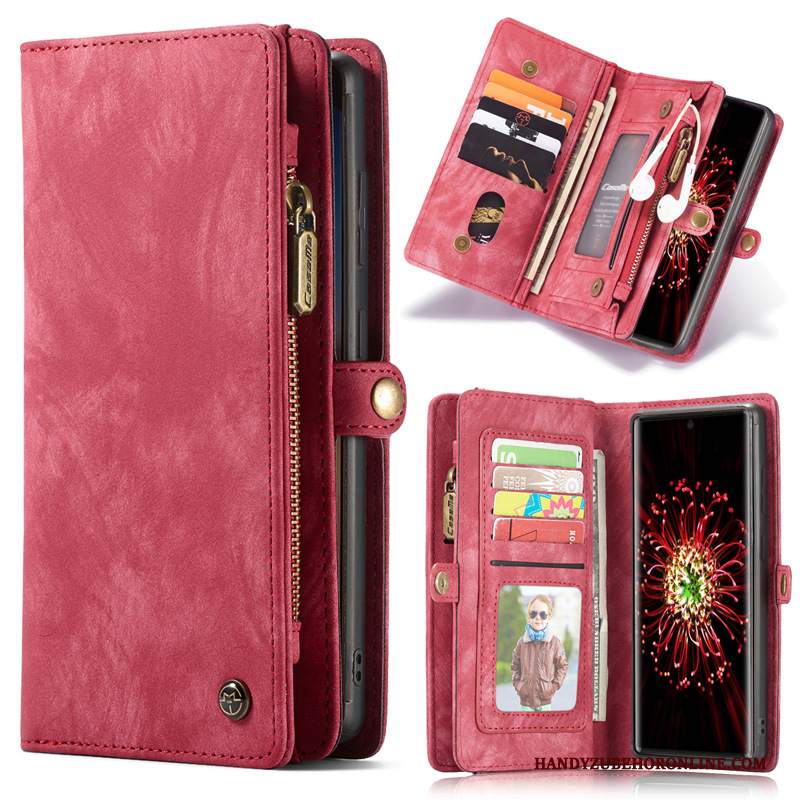 Custodia Samsung Galaxy Note20 Pelle Borsetelefono, Cover Samsung Galaxy Note20 Folio Vino Rosso