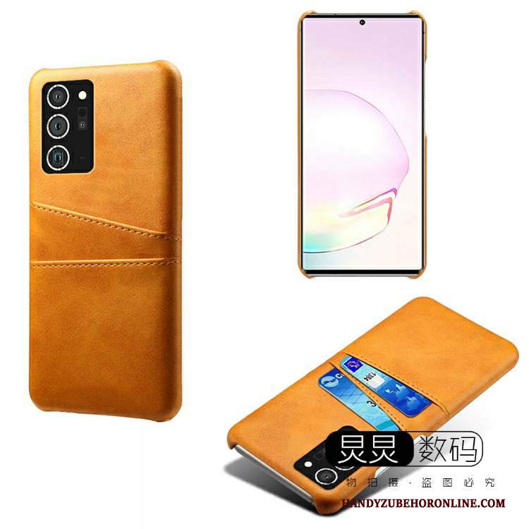 Custodia Samsung Galaxy Note20 Pelle Carta Giallo, Cover Samsung Galaxy Note20 Vintage Telefono