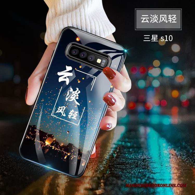 Custodia Samsung Galaxy S10 Creativo Telefono Blu, Cover Samsung Galaxy S10 Silicone Di Personalità Vetro