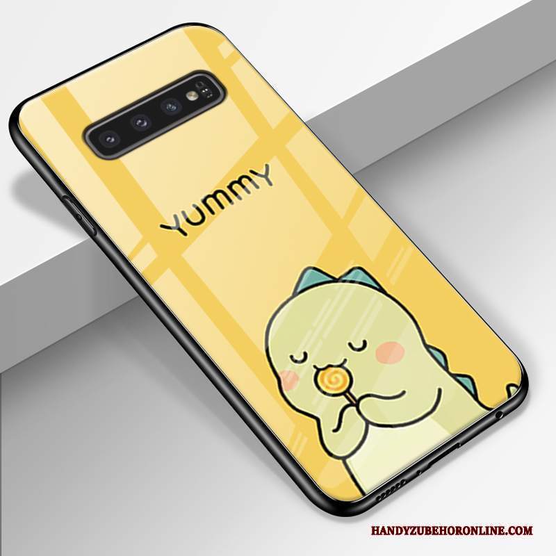 Custodia Samsung Galaxy S10+ Creativo Tutto Incluso Tendenza, Cover Samsung Galaxy S10+ Silicone Morbido Giallo