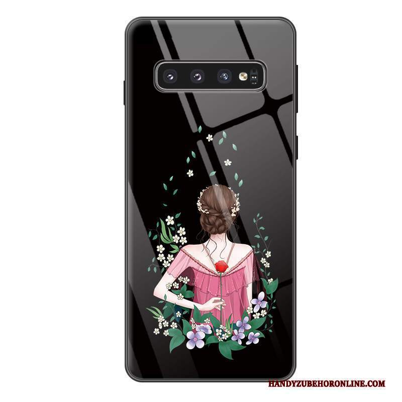 Custodia Samsung Galaxy S10+ Silicone Difficile Anti-caduta, Cover Samsung Galaxy S10+ Cartone Animato Nero Tutto Incluso