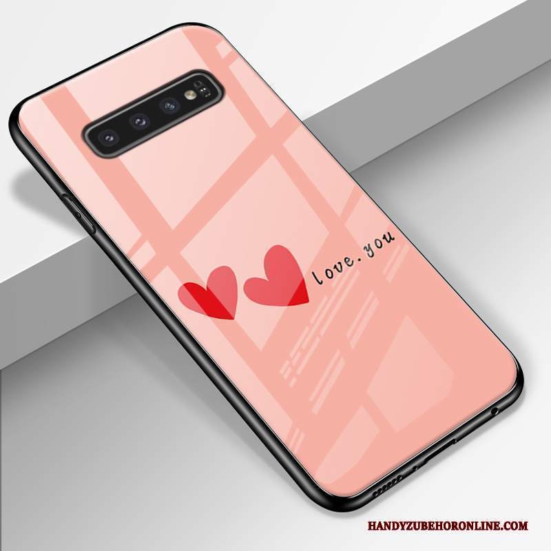 Custodia Samsung Galaxy S10+ Silicone Vetro Anti-caduta, Cover Samsung Galaxy S10+ Protezione Rosa Morbido