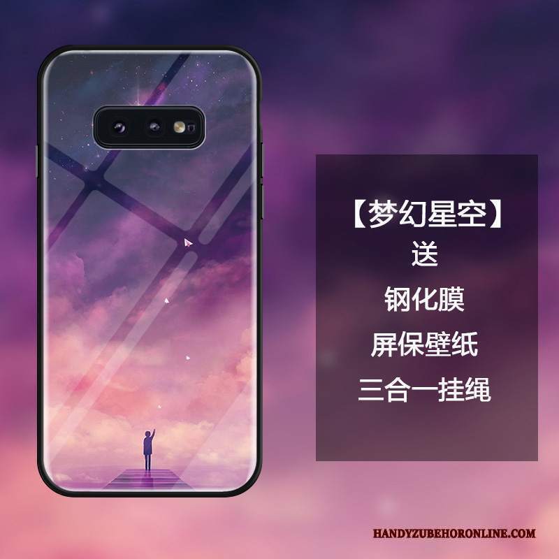 Custodia Samsung Galaxy S10e Creativo Semplici Stellato, Cover Samsung Galaxy S10e Protezione Di Personalità Vetro Temperato