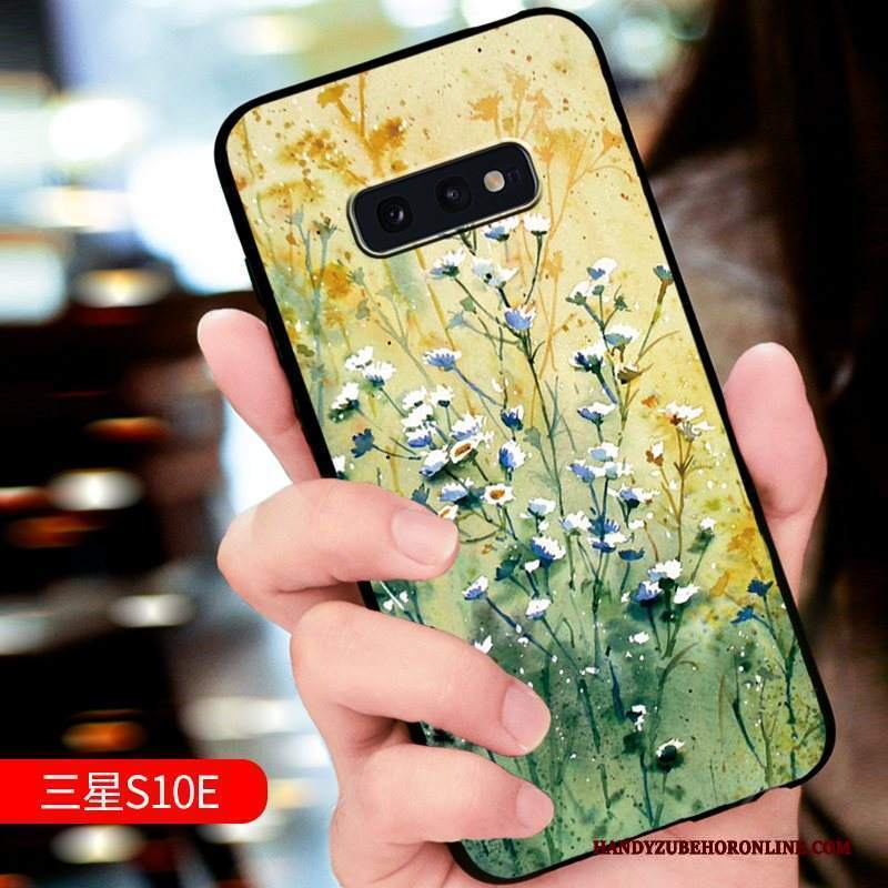 Custodia Samsung Galaxy S10e Goffratura Tendenza Nuovo, Cover Samsung Galaxy S10e Protezione Telefono Verde