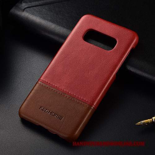 Custodia Samsung Galaxy S10e Pelle Rosso Sottile, Cover Samsung Galaxy S10e Telefono