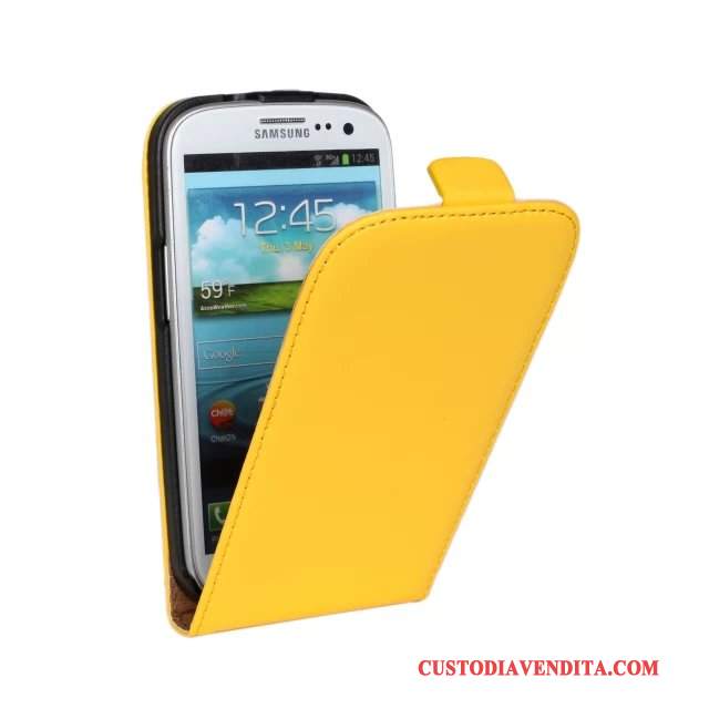 Custodia Samsung Galaxy S3 Pelle Giallotelefono, Cover Samsung Galaxy S3 Folio
