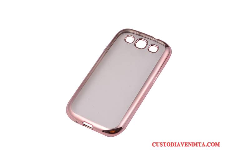 Custodia Samsung Galaxy S3 Silicone Morbidotelefono, Cover Samsung Galaxy S3 Protezione Rosa Placcatura