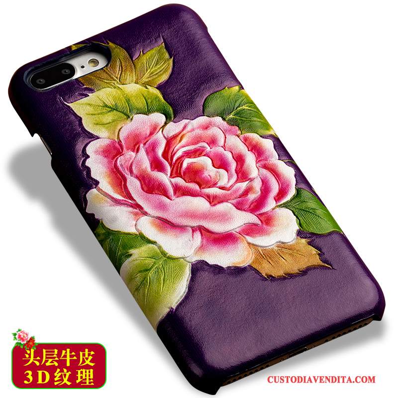 Custodia Samsung Galaxy S6 Edge + Goffratura Fiori Porpora, Cover Samsung Galaxy S6 Edge + Pelle Telefono Coperchio Posteriore