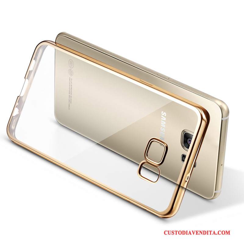 Custodia Samsung Galaxy S6 Edge + Silicone Telefono Sottile, Cover Samsung Galaxy S6 Edge + Protezione Oro Morbido