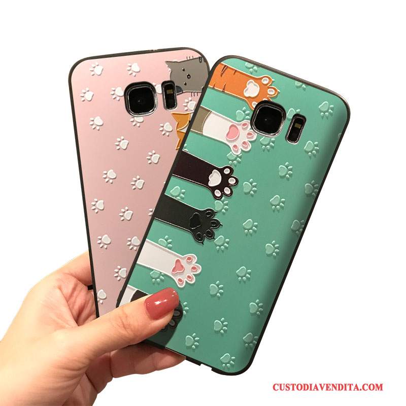 Custodia Samsung Galaxy S7 Cartone Animato Verde Tendenza, Cover Samsung Galaxy S7 Silicone Telefono Tutto Incluso