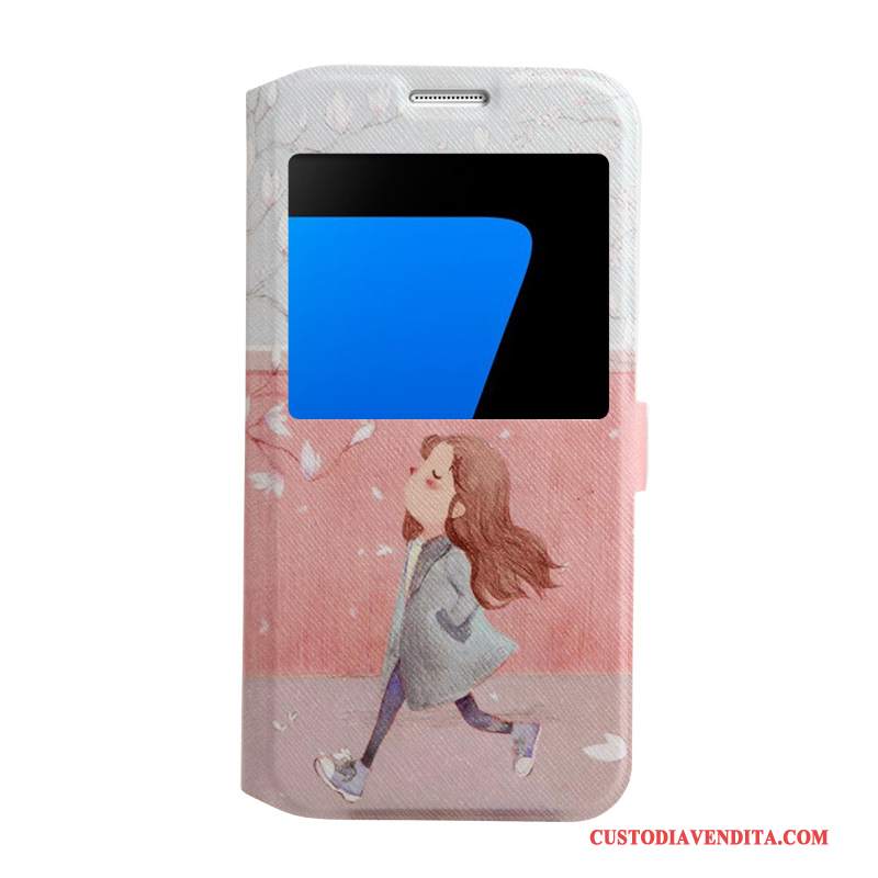 Custodia Samsung Galaxy S7 Colore Rosatelefono, Cover Samsung Galaxy S7 Cartone Animato Morbido Supporto