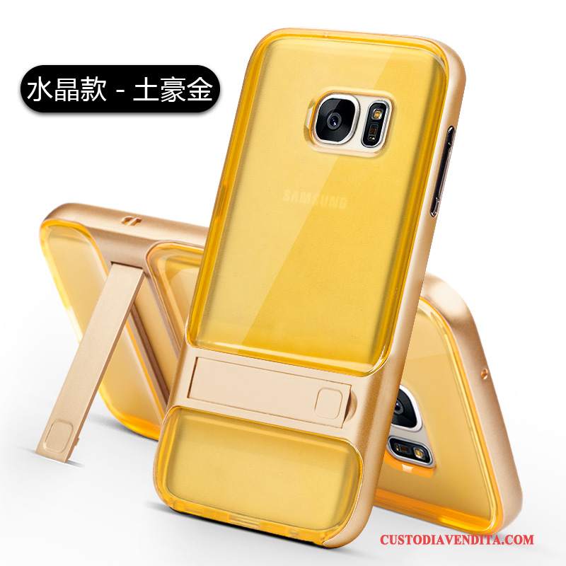 Custodia Samsung Galaxy S7 Creativo Oro Supporto, Cover Samsung Galaxy S7 Protezione Morbidotelefono