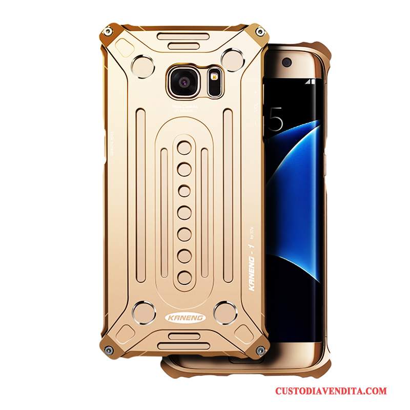 Custodia Samsung Galaxy S7 Edge Creativo Difficile Oro, Cover Samsung Galaxy S7 Edge Protezione Anti-caduta Tutto Incluso