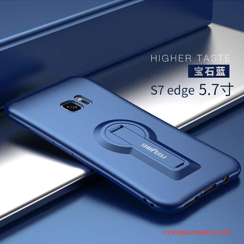 Custodia Samsung Galaxy S7 Edge Creativo Telefono Blu Scuro, Cover Samsung Galaxy S7 Edge Silicone Tendenza Di Personalità