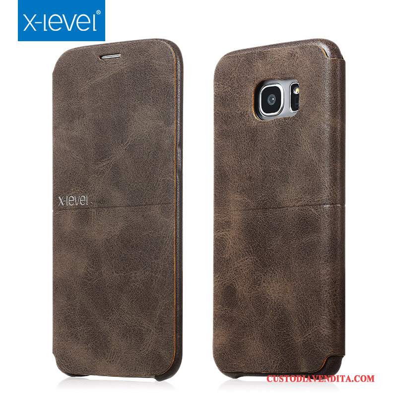 Custodia Samsung Galaxy S7 Edge Pelle Telefono Sottile, Cover Samsung Galaxy S7 Edge Folio Anti-caduta