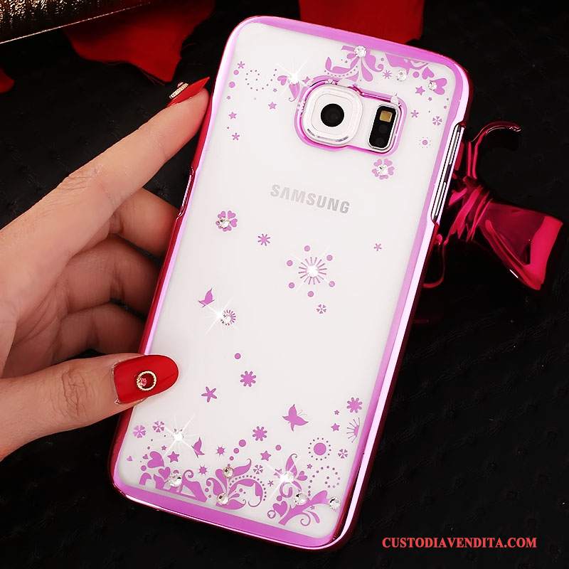 Custodia Samsung Galaxy S7 Edge Strass Difficile Rosa, Cover Samsung Galaxy S7 Edge Protezione Trasparente Sottile